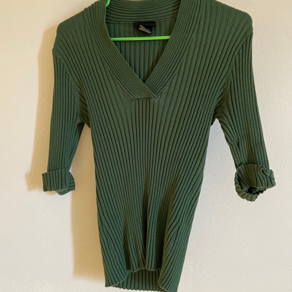 Olive green woman’s sweater shirt